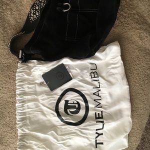 Tylie Malibu Studded Suede Black Bag